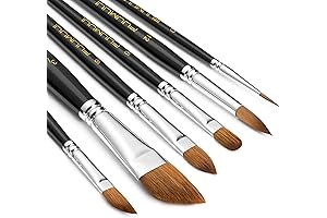 Fuumuui Sable Watercolor Brushes Set for Floral Watercolor Gouache Acrylic Inks