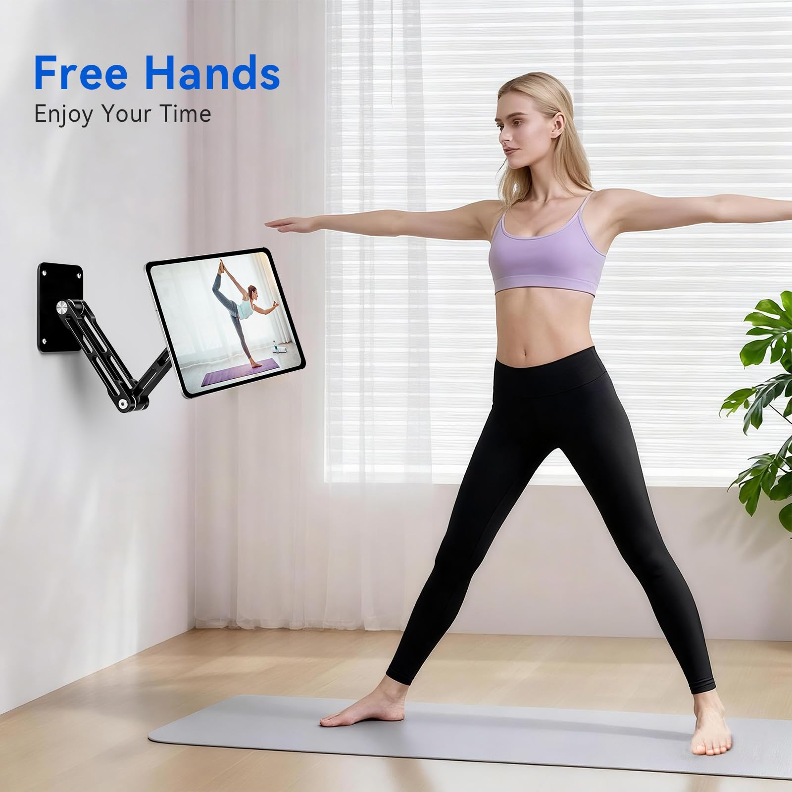 Tablet Supporto Magnetico da Parete 360° Girevole in Alluminio per Smartphone, Laptop, E-reader