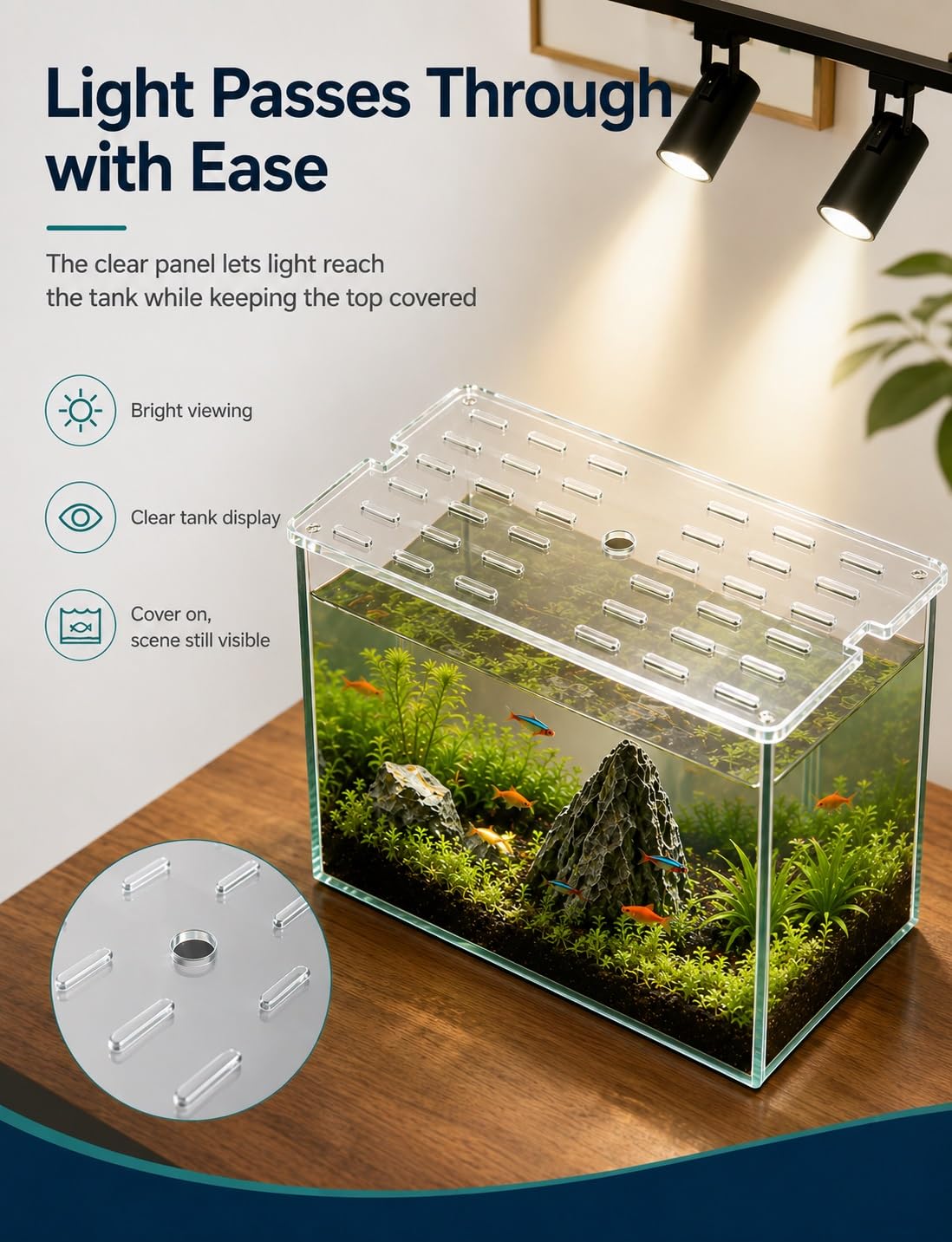 Generico Coperchio Acquario 5 mm Acrilico, lastra Trasparente per Pesci e Tartarughe(40x70cm)