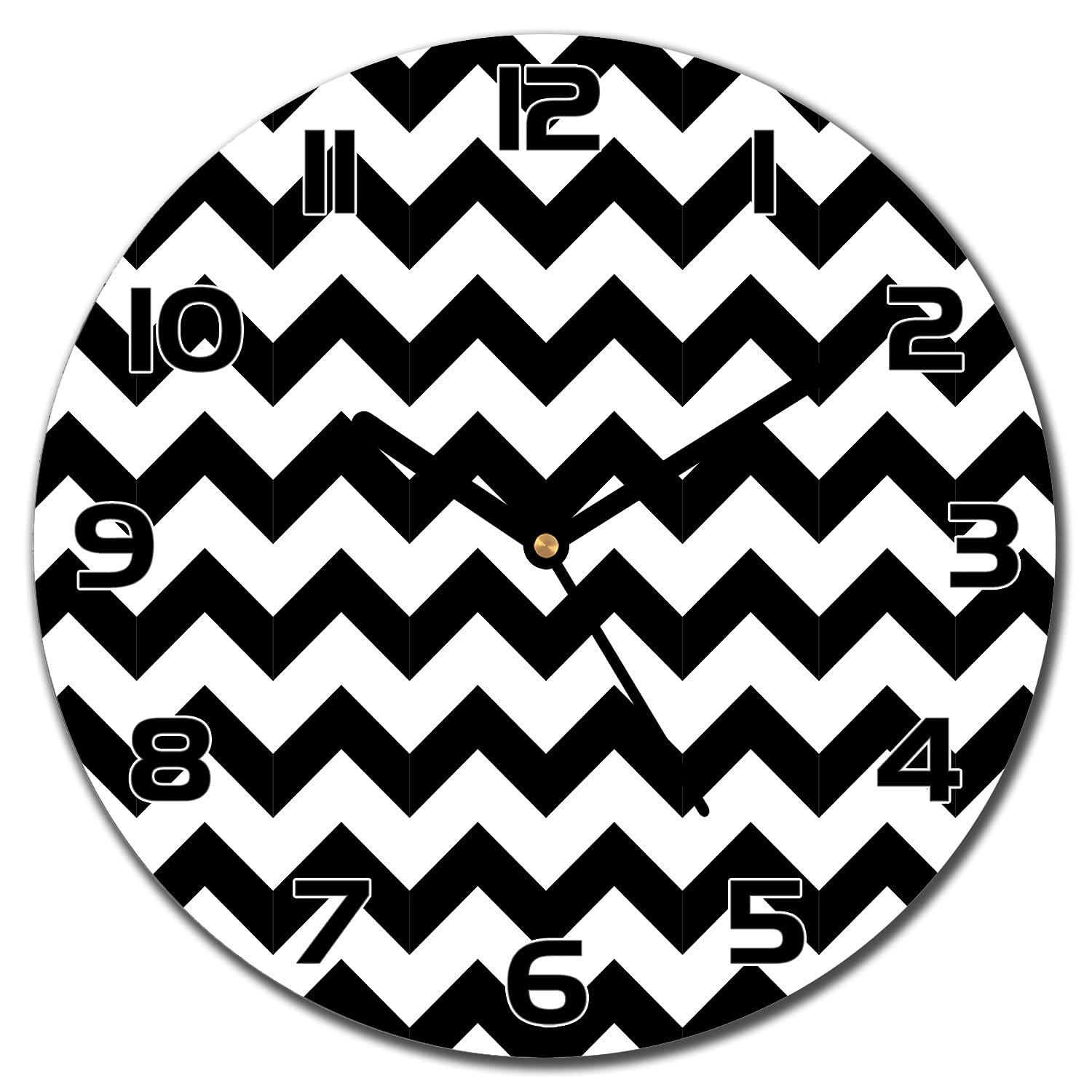 Horloge en verre murale haut de gamme 30cm zigzag abstrait moderne