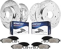 Detroit Axle 8pc Drilled & Slotted Brake Kit for 2006-2010 Ford Explorer, Sport Trac, Mercury Mountaineer - Ceramic Pads + Rotors w/Hardware