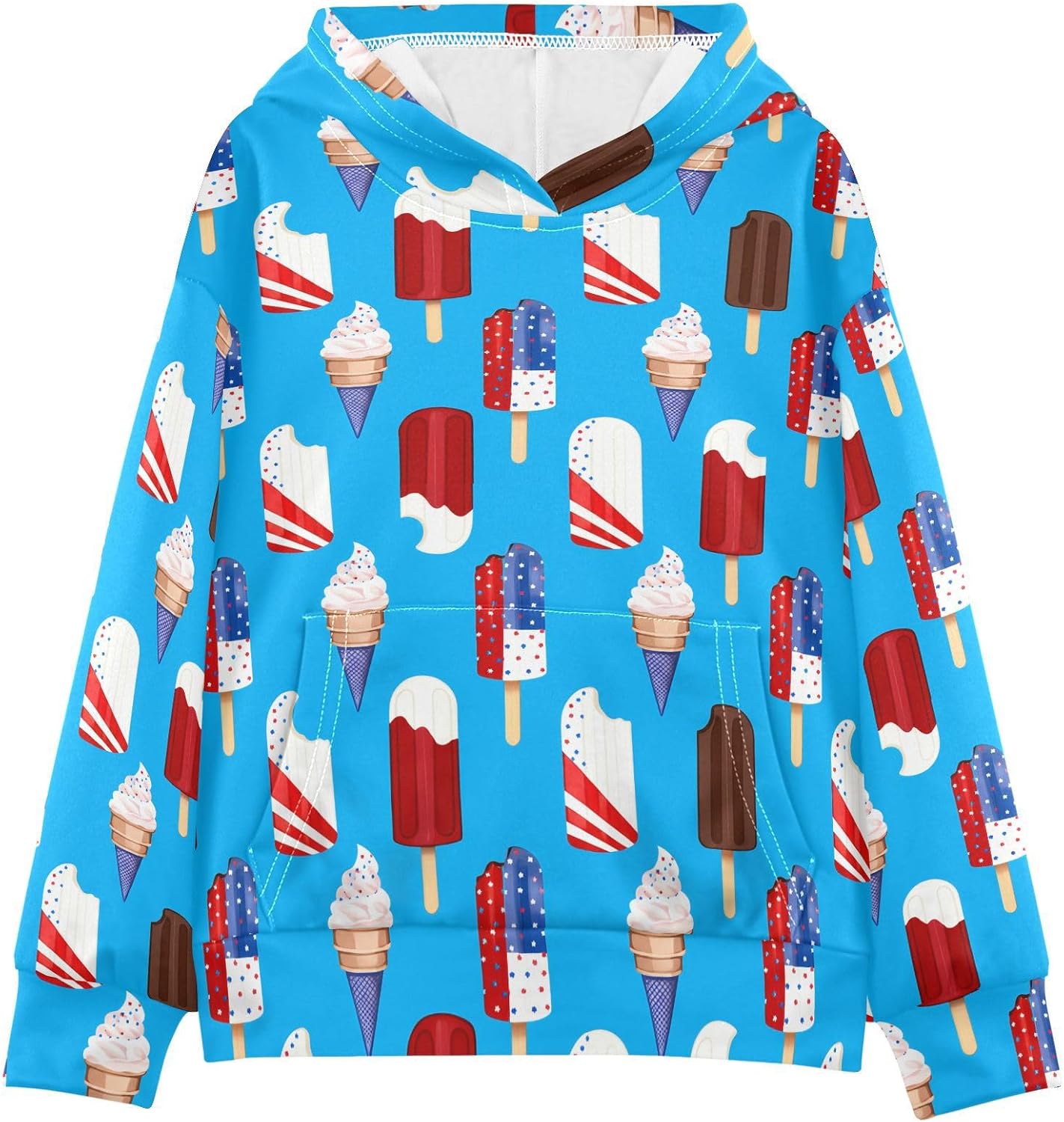 Ice Cream Cones Popsicles Red Toddler Girls Pullover Hoodie Sweatshirt 4-14Y 202c1861