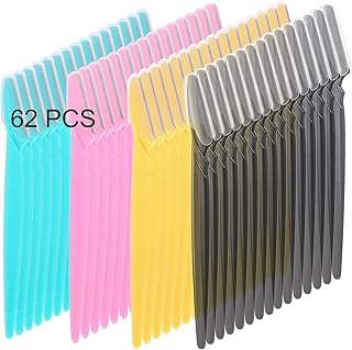 Eyebrow Razor, 62 PCS Facial Razors Eyebrow Razors for Women Face, Eyebrow Shavers Razor Face Razor Dermaplaning Tool for Woman Face Hair Trimmer Shaver For Women or Men with Precision Cover,4 Colors