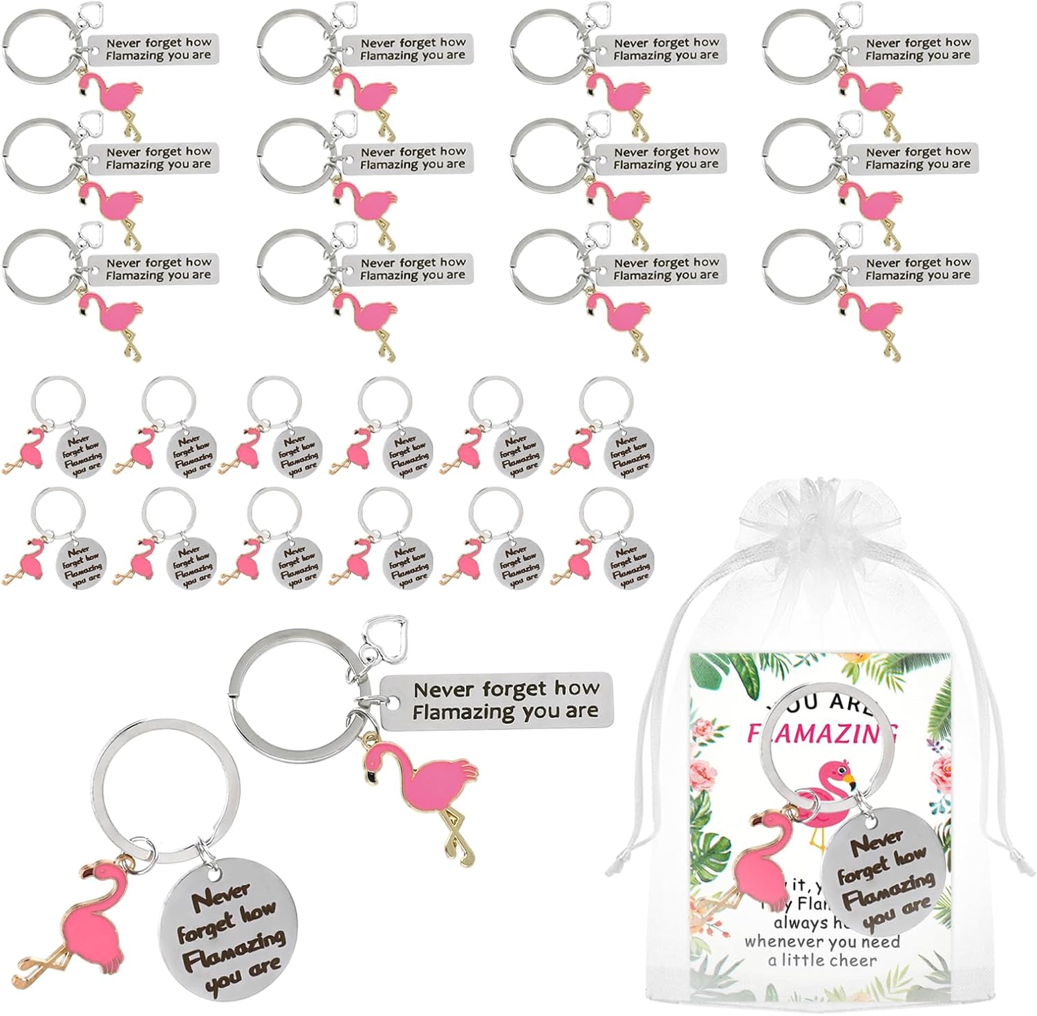 Flamingo Gifts Pink Flamingo Keychains for Women Pink Keychain Graduation Birthday Christmas Motivational Gifts