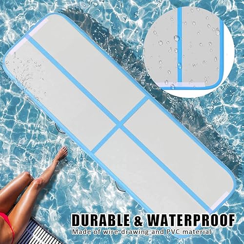 Miniatura 3 de Colchoneta inflable de gimnasia de aire, colchonetas de yoga, para animadoras, aterrizaje de Taekwondo para entrenamiento de Kungfu con bomba de