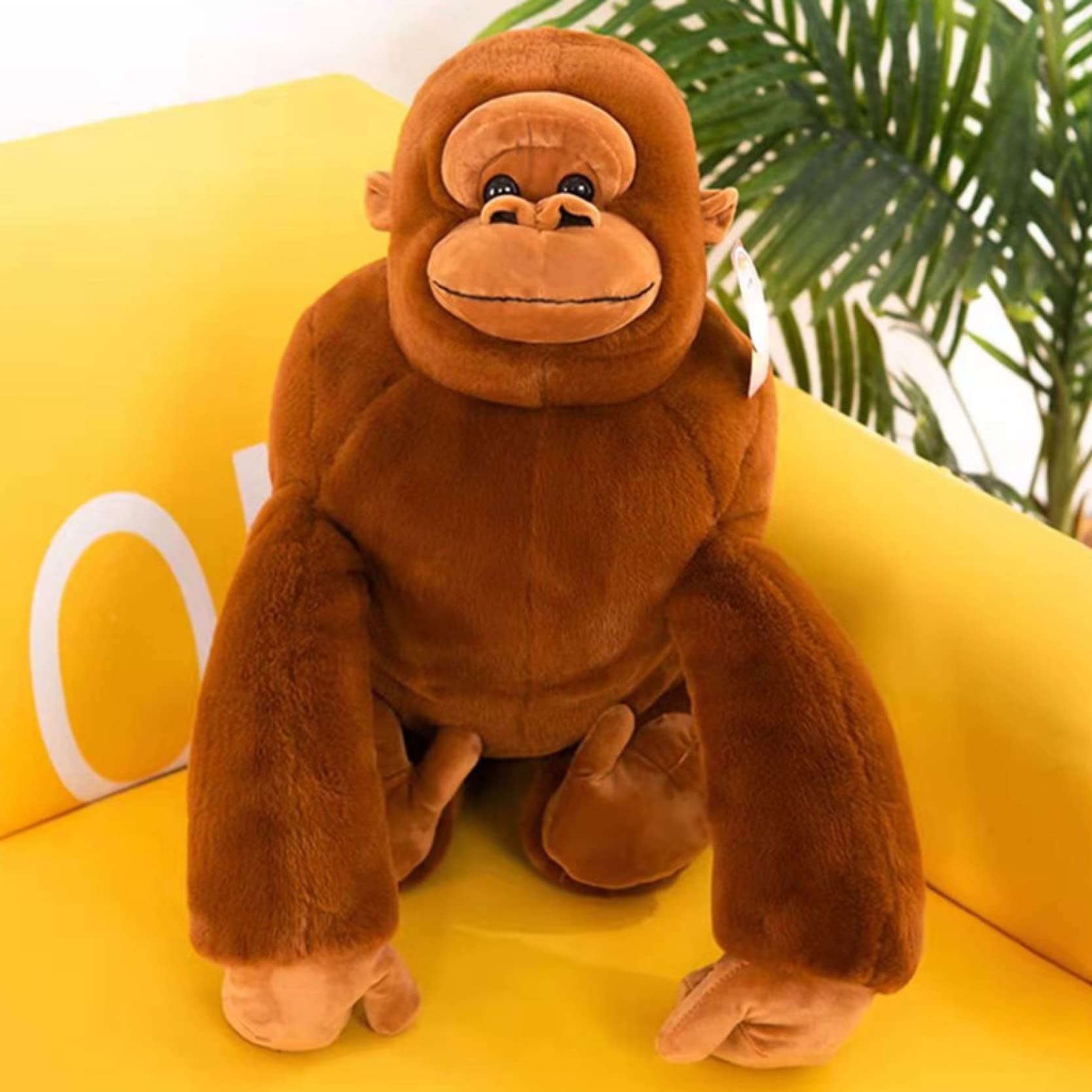Amazon.co.jp: [ハウスXIN] ゴリラぬいぐるみ クッション ブラウン 大 
