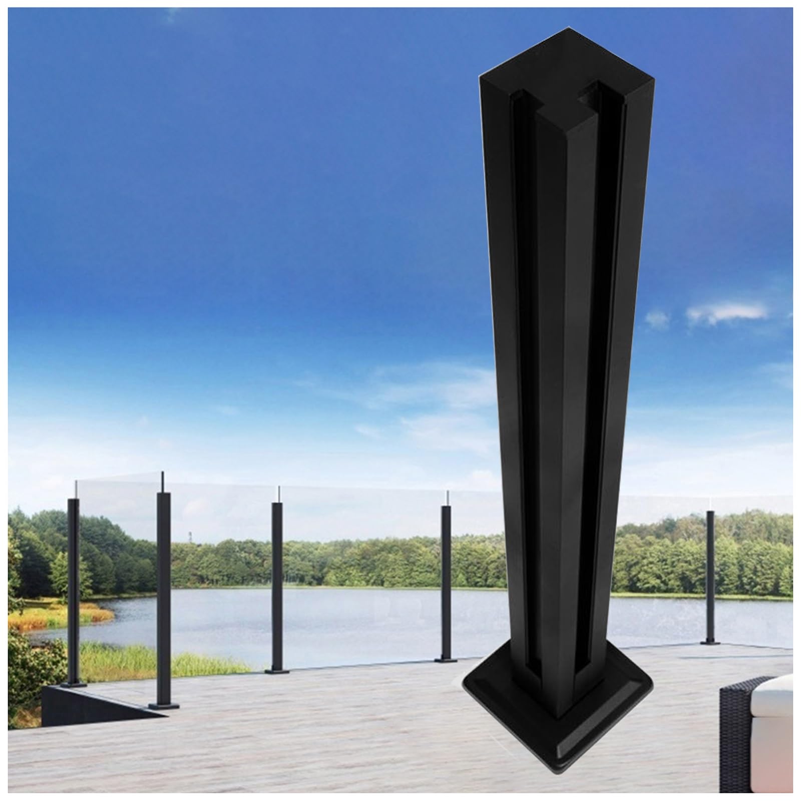 Poteau de garde-corps pour escalier intérieur et barrière de piscine vitrée