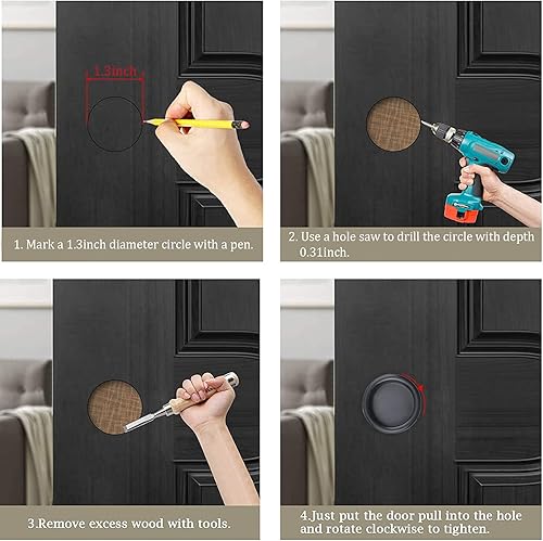 Miniatura 4 de MOROBOR Paquete de 8 tiradores de dedo para puerta de armario, tiradores deslizantes redondos de plástico, tiradores de gabinete de cocina