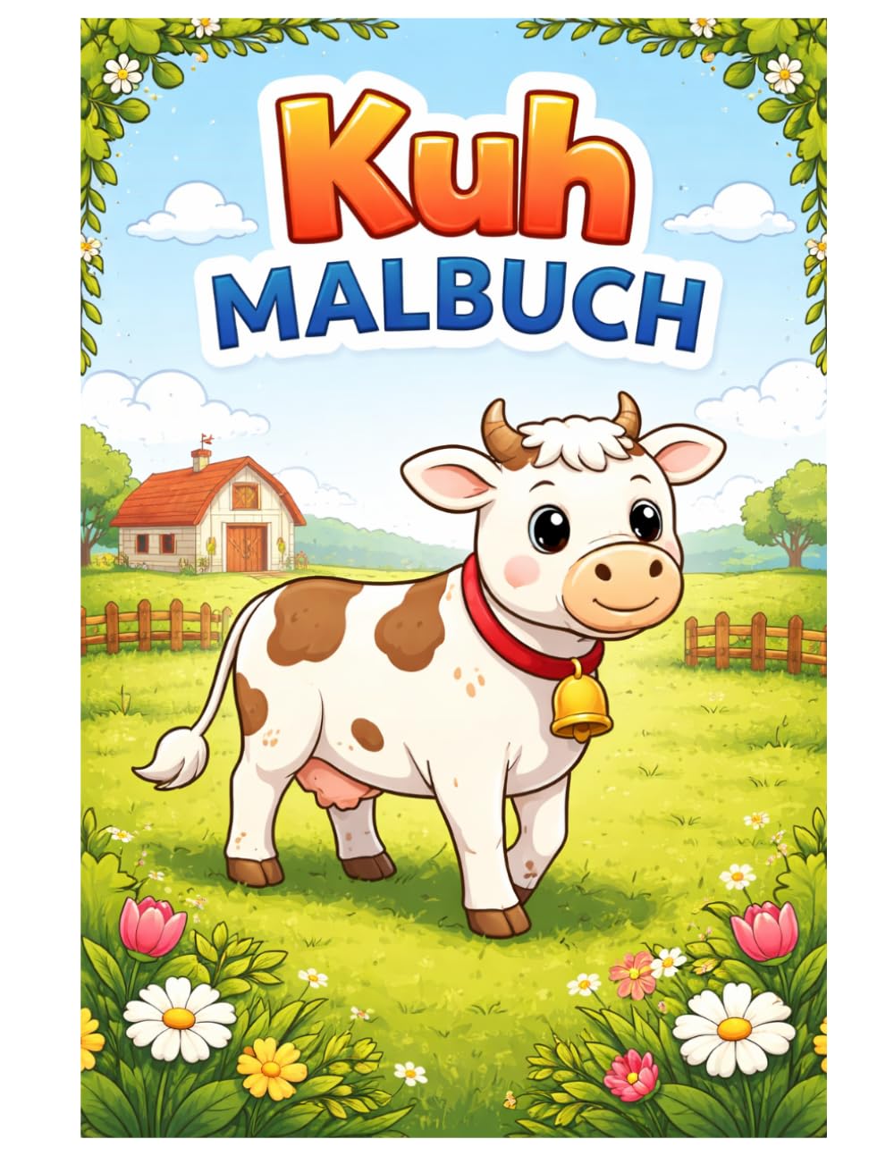 Kuh Malbuch: 50 Niedliche Kuh Ausmalbilder mit Bauernhof- und Naturmotiven für Kinder, Jugendliche und Erwachsene