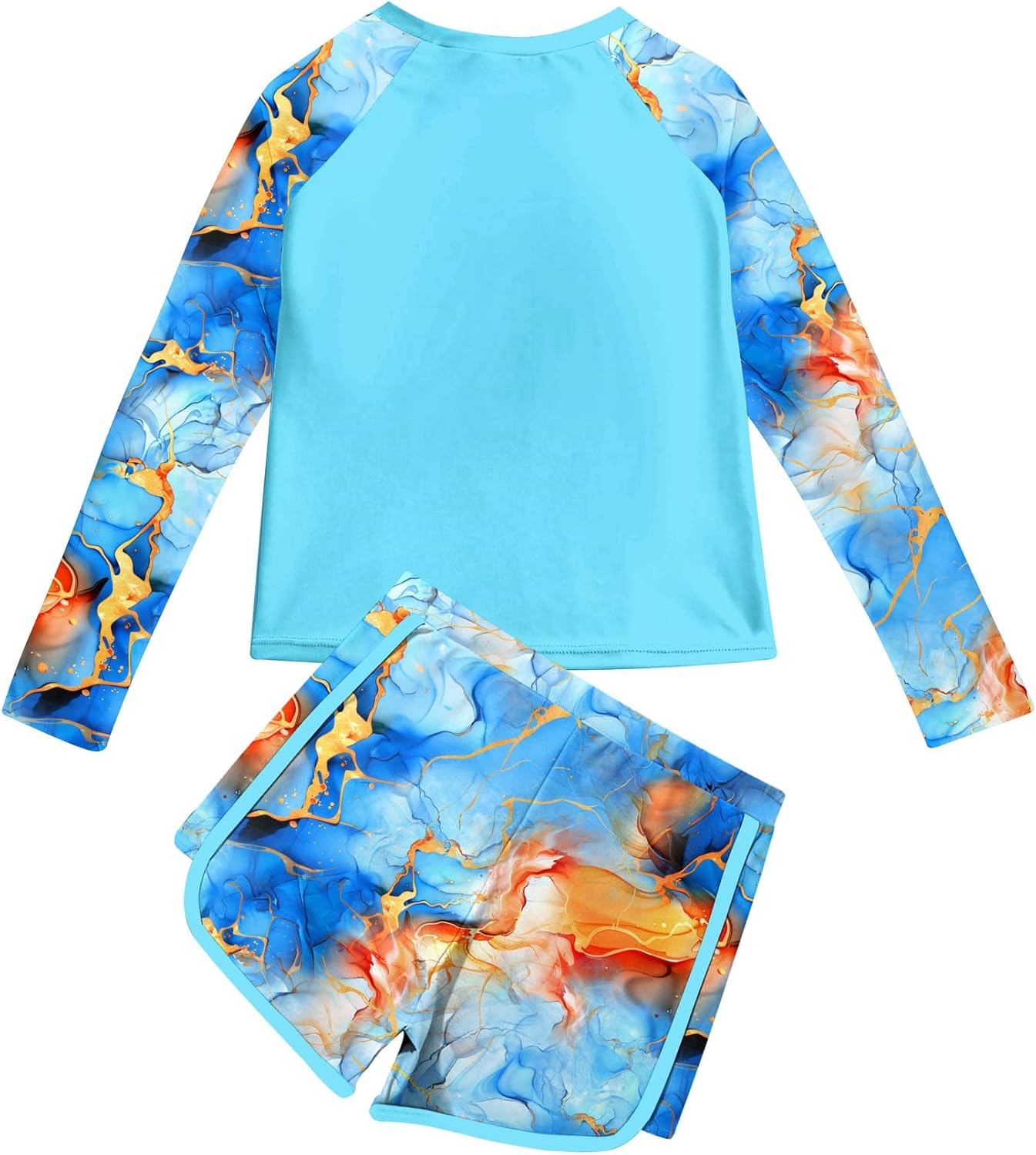 Vogseek Girls Rash Guard Swimsuits 2 Piece Bathing Suit UPF 50+ Summer Swimwear Size 7-12T - Image 3