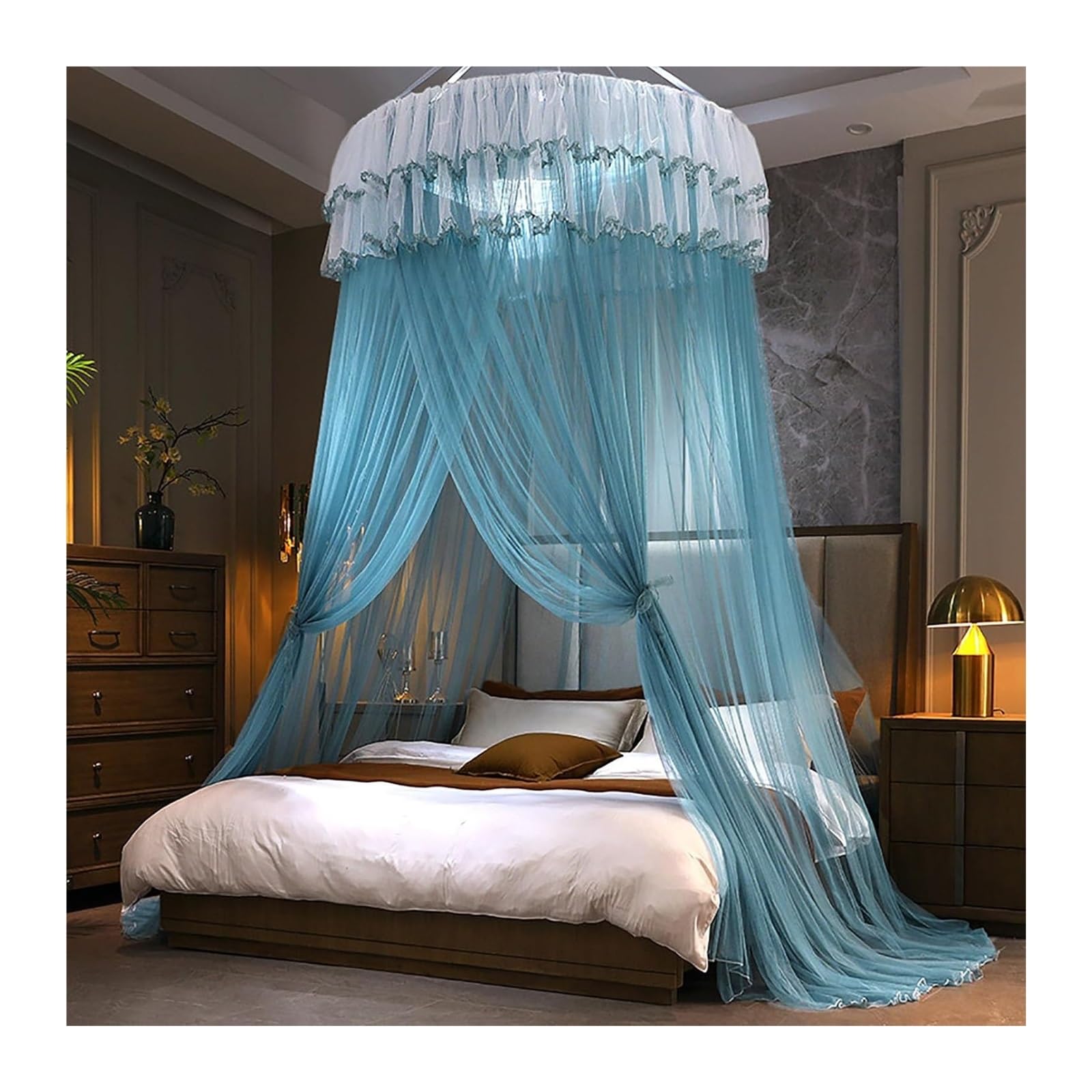 Baldaquin rond auvent rond de moustiquaire de dôme lit king 180cm