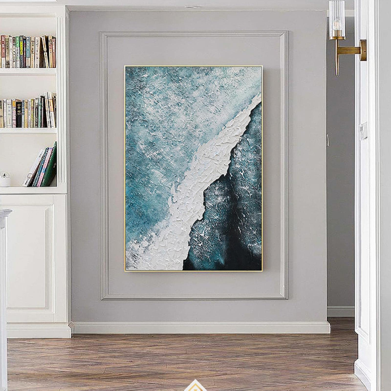 Amazon.co.jp: 大型ウォールアート モダン 油絵 抽象画 フレーム付き