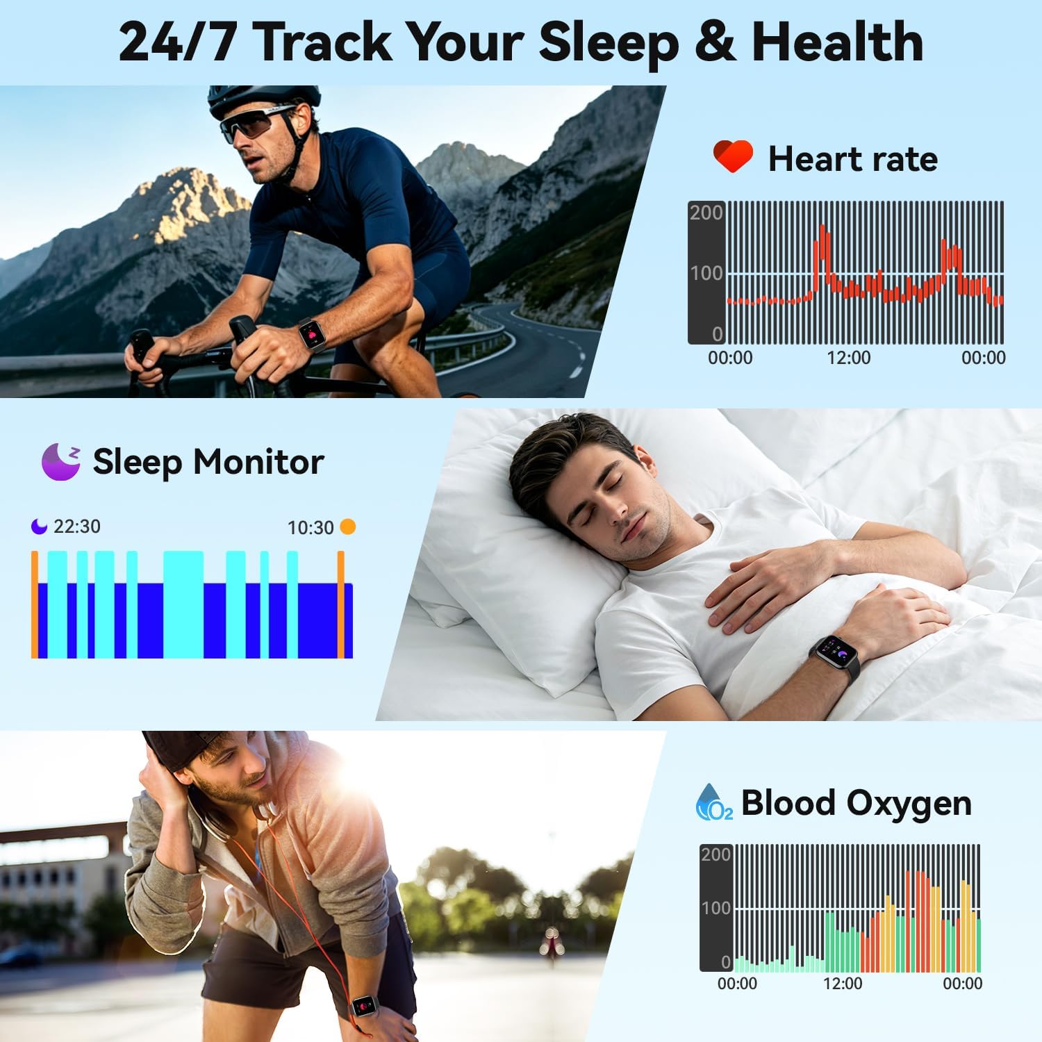 zhizhi Smart Watch for Men Women iPhone/Android: 1.85" HD Touchscreen Smartwatch with Bluetooth Call IP68 Waterproof 130+ Sport Modes Fitness Tracker Heart Rate/Sleep/SpO2 Monitor Fitness Watch