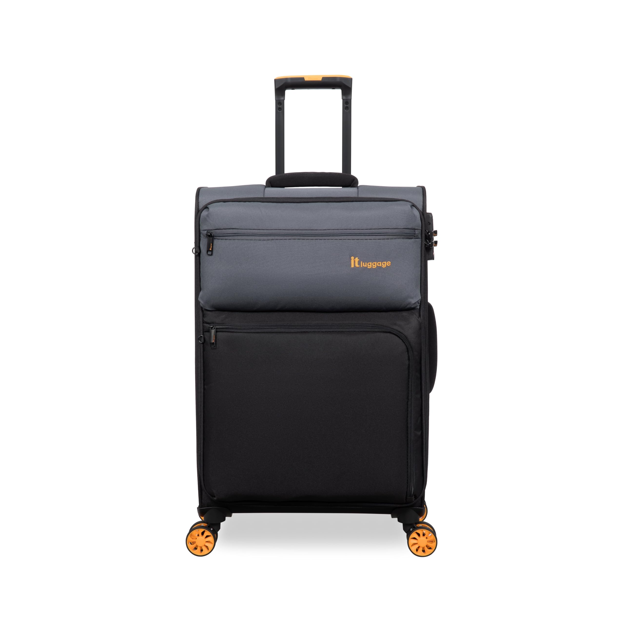 Duo-Tone - Medium (Pewter/Black) Soft Luggage with TSA Lock 8 Wheel Trolley Bag-image-31