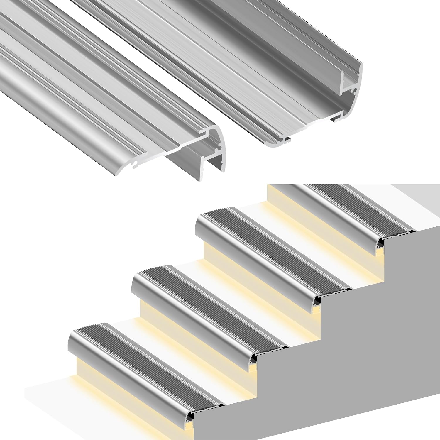 6 Packing LED Round Edge Stair Nosing Sliver