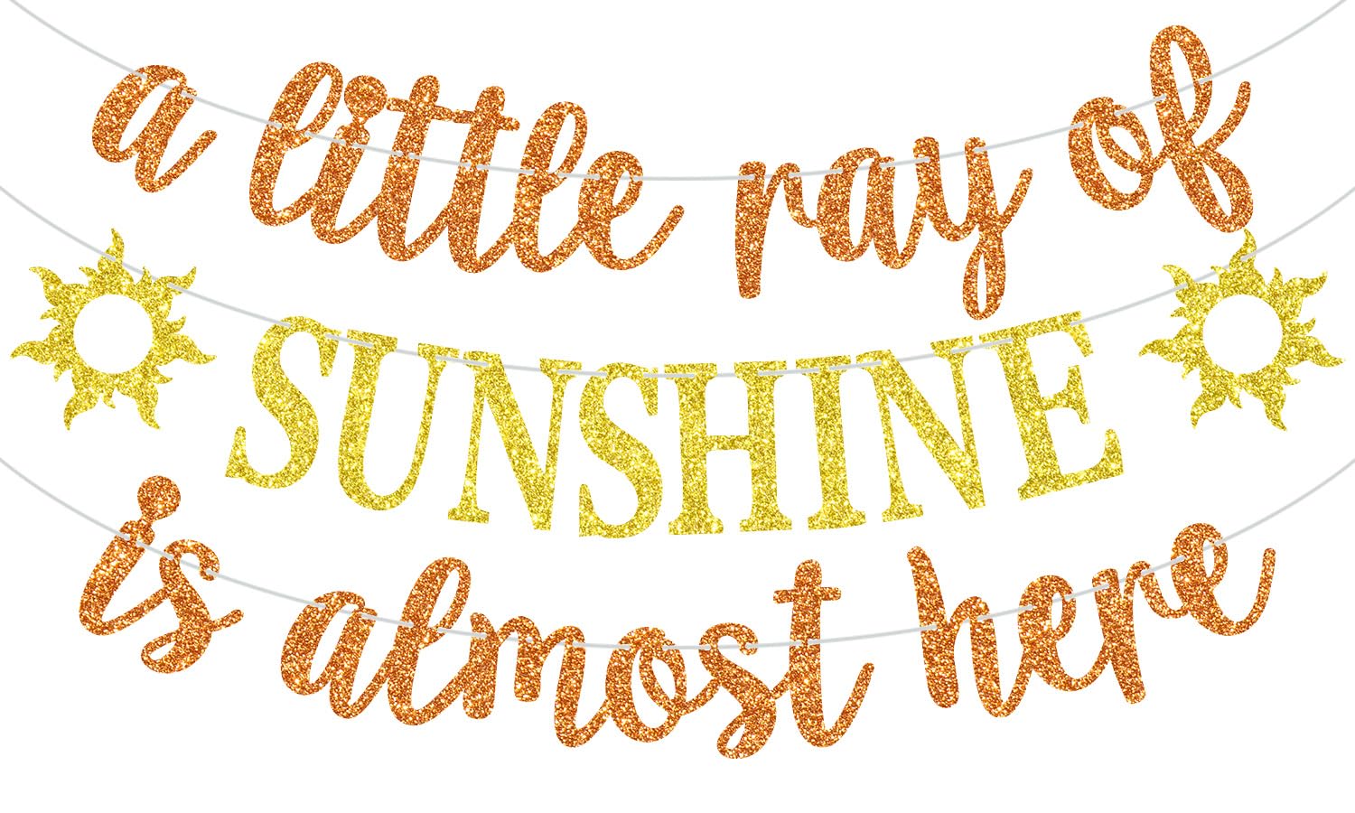 A Little Ray of Sunshine is Almost Due Banner, Sunshine Baby Shower Party Sign - Here Comes the Sun, Summer Theme Newborn Gender Reveal Party Decorations