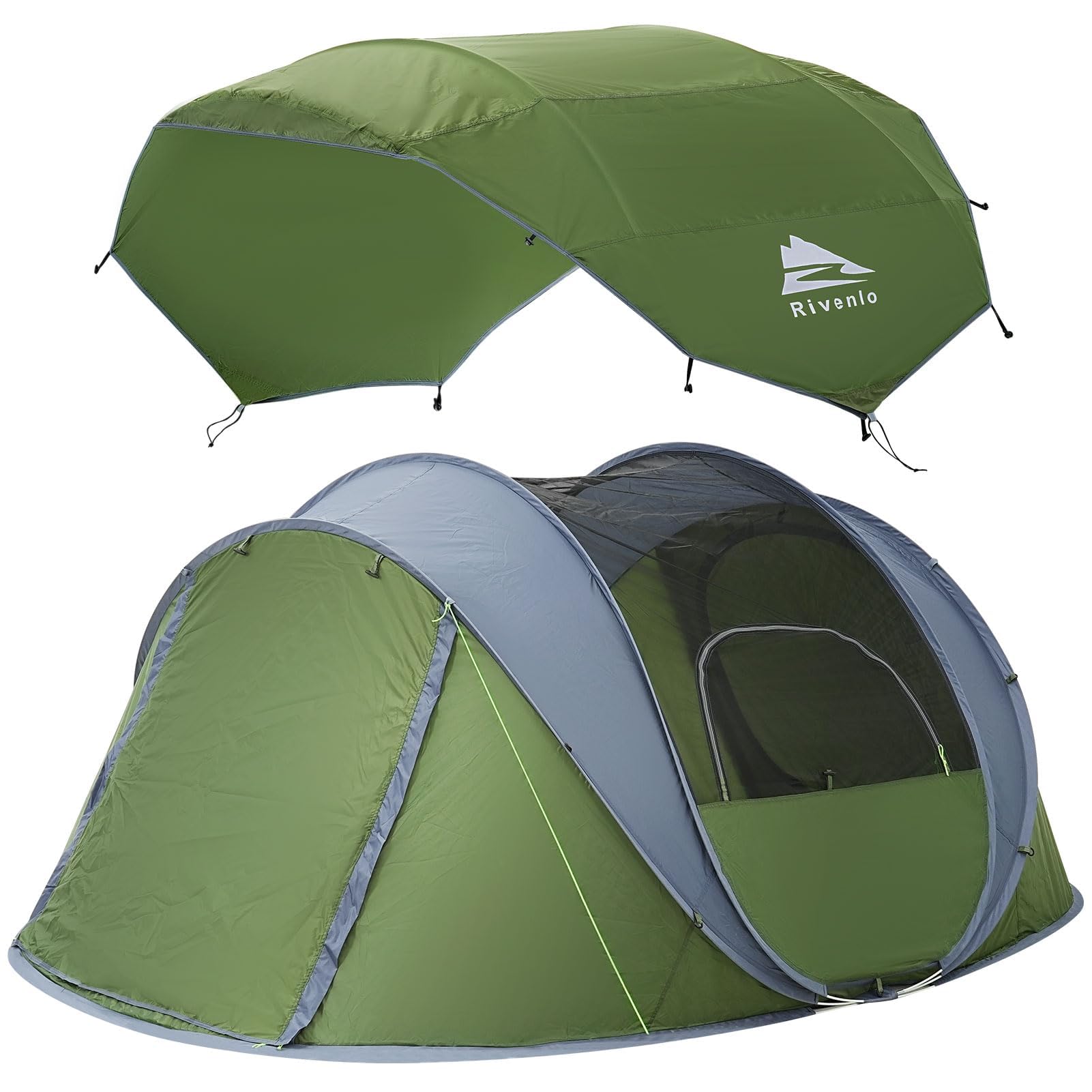 4/6 Person Easy Pop Up Tent,Camping Tent with Skylight and Rainfly,Waterproof,Quick Setup-Instant Tents for Camping Outdoor