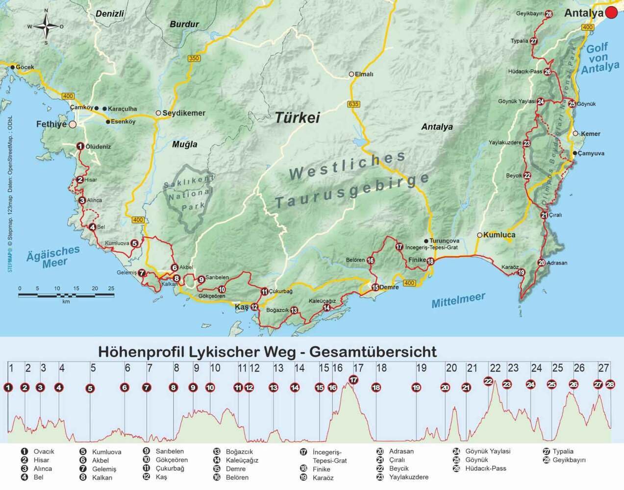 Türkei: Lykischer Weg von Fethiye nach Antalya: Unterwegs auf dem Fernwanderweg: Wanderrouten, Wegbeschreibung, Reise-Infos und GPS-Tracks für die Wanderung. (Outdoor Wanderführer, Band 171)