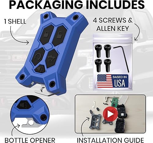 Vista 12 de Funda para llavero Chevy – para funda de llavero GMC – Accesorios Silverado Sierra – Abrebotellas integrado – Compatible con guía de ajuste