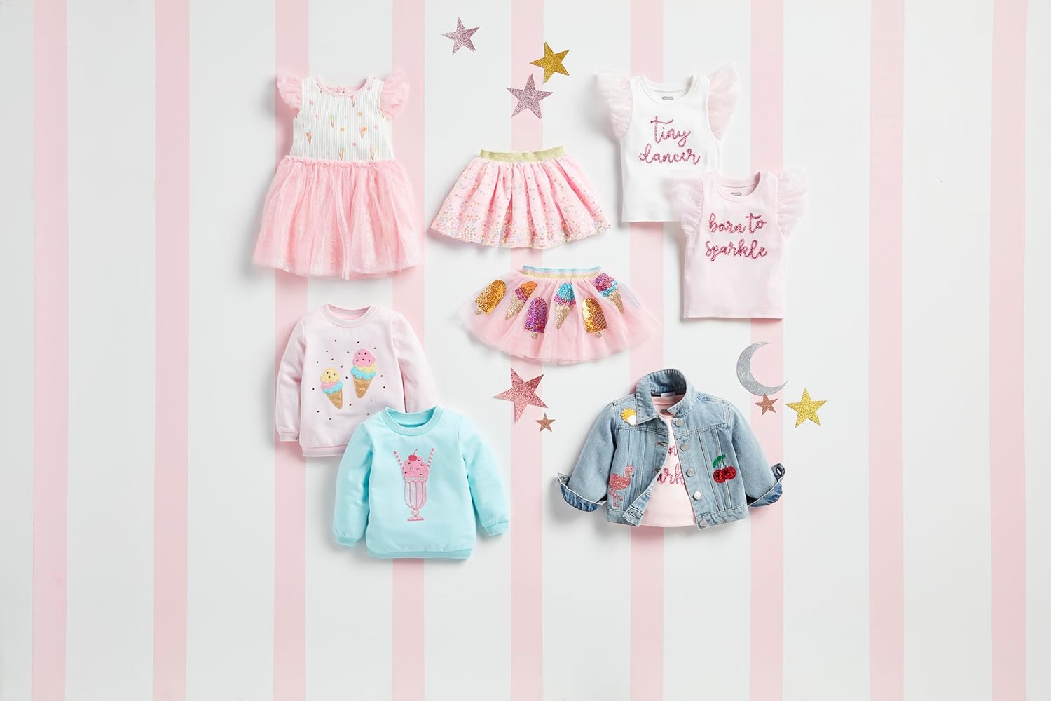 Mud Pie Girls Mud Pie Children's Pink Sparkle Sweatshirt - Image 2