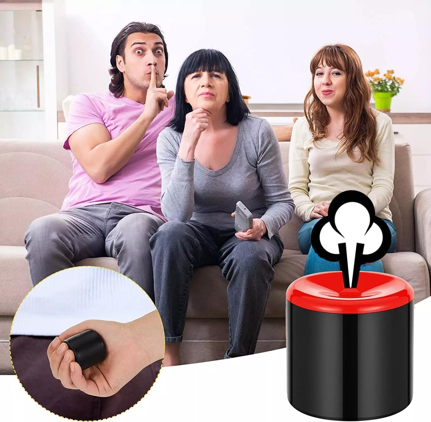 2Pcs Novelty Squeeze Pooter, Fart Machine, Prank Farting Noise Maker, Fart Sounds Machine,Prank, Joke for Party, Birthday, Joke Gift Practical Jokes Gag Toys, Black & Red