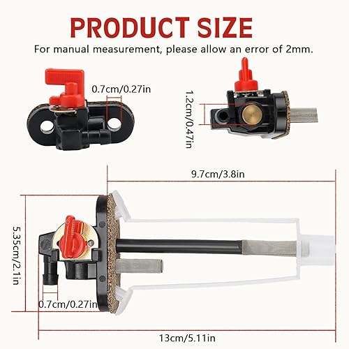 Miniatura 3 de 7051006 - Conjunto de interruptor de cierre de gas Petcock para Polaris Trailblazer 250 1993-2006 Big Boss 400L 1994-1997 Sportsman 400 1993-1996