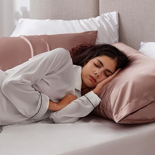 Miniatura 4 de Love's Cabin - Juego de fundas de almohada de satén con buen efecto para cabello y piel, tamaño QueenKingfunda con cierre del sobre.