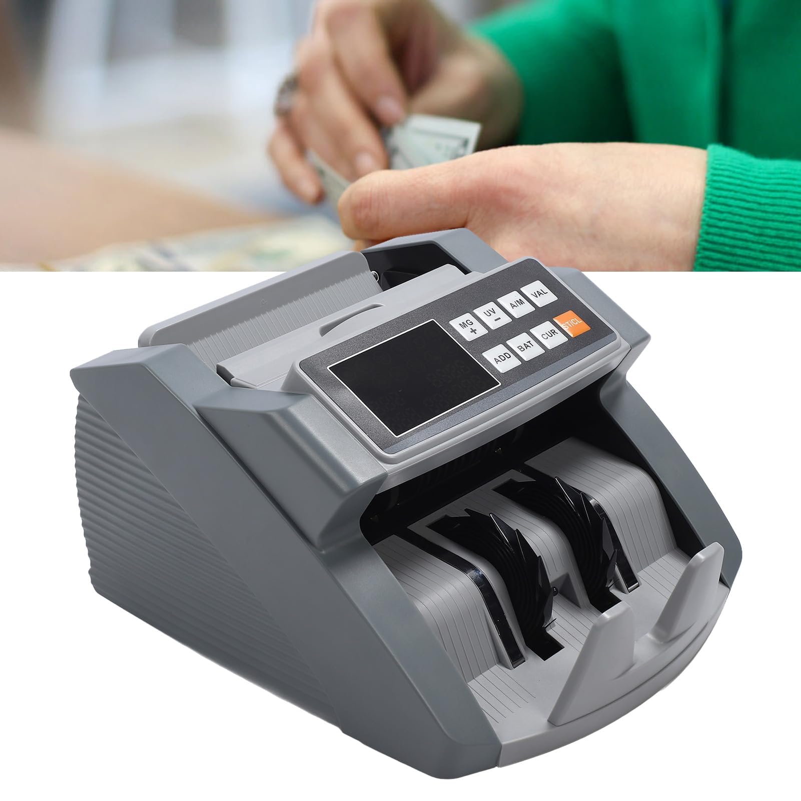 Liczarka Pieniędzy o Dużej Prędkości z Wyświetlaczem LCD Wykrywającym Banknoty MG UG IR dlaHandlowego (wtyczka UE)