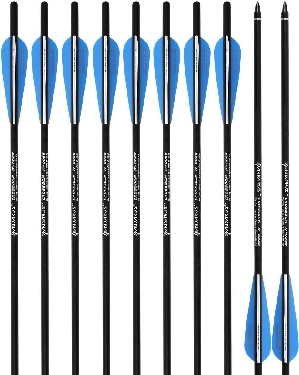 PANDARUS Archery Carbon Crossbow 17/20/22-Inch Arrows Bolt Crossbolt Fletched 4 Inch Vane with Field Point (Pack of12) (17) : Sports & Outdoors