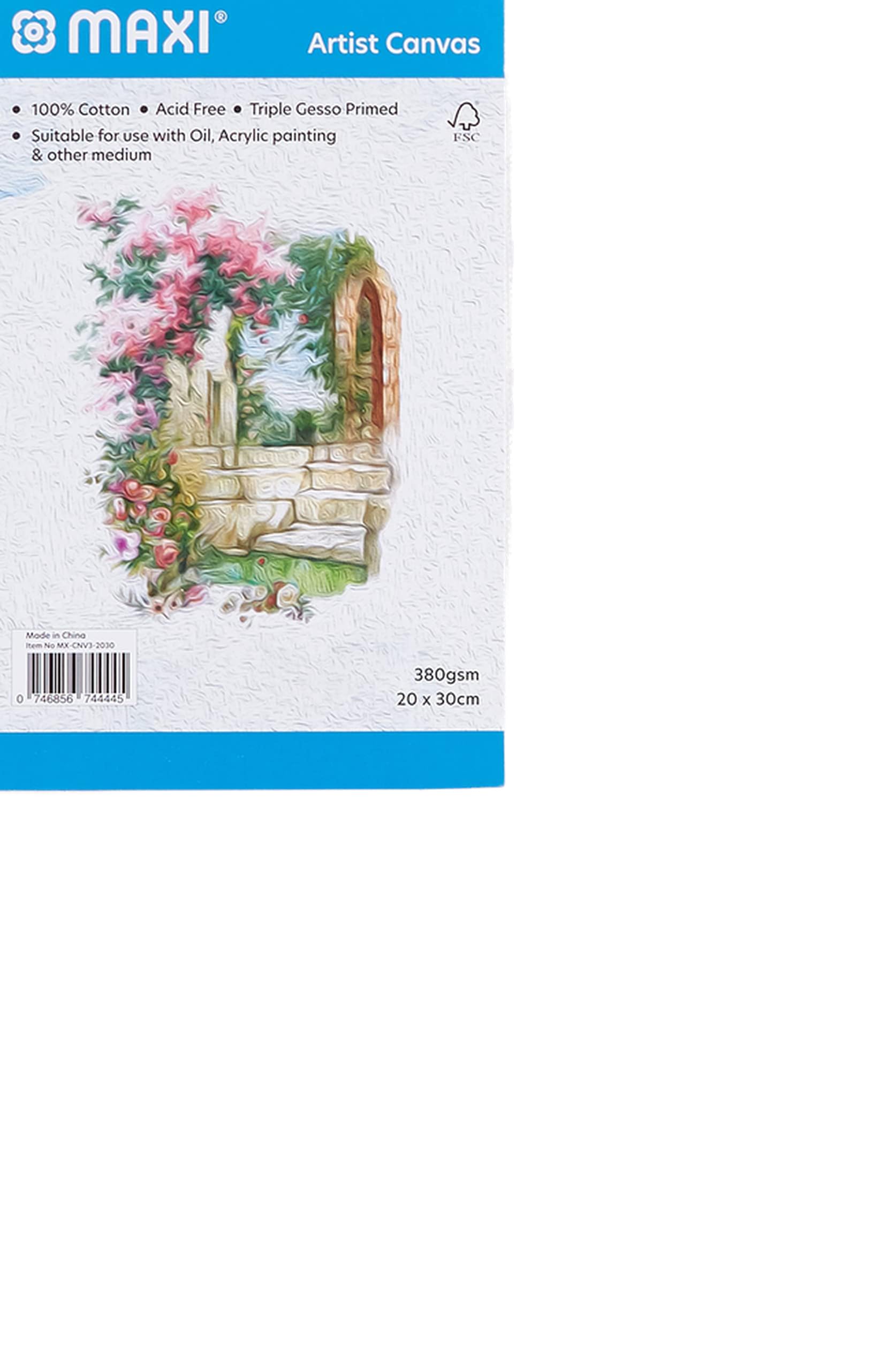 MAXI STRETCHED CANVAS BOARD 380 GSM 20X30