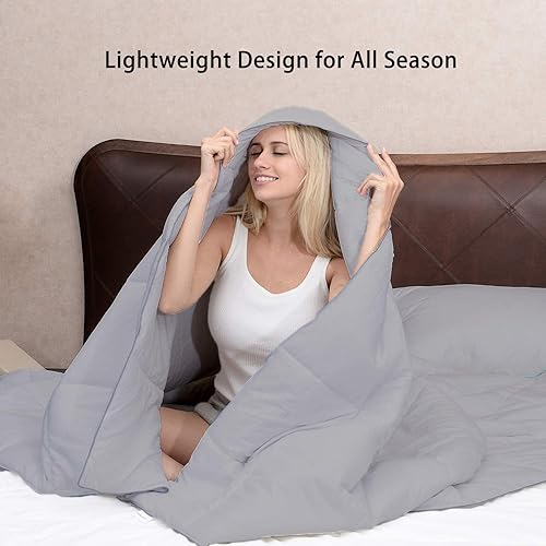 Miniatura 4 de Saferay Green Edredón acolchado de 1 pieza, relleno de edredón alternativo de plumón con pestañas en las esquinas, para todas las estaciones,