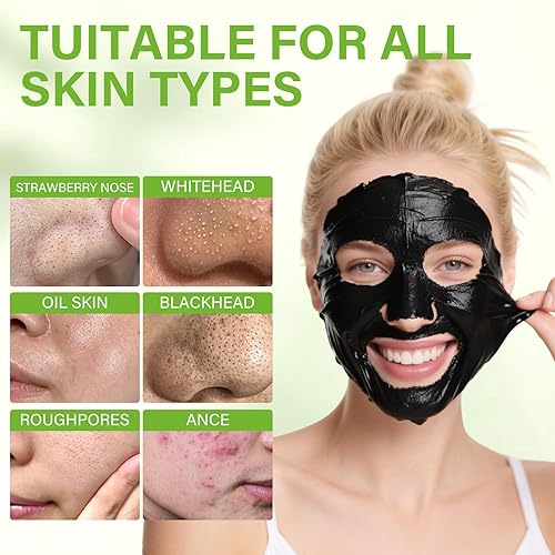 Miniatura 4 de Máscara removedor de puntos negros para mujeres y hombres, carbón de bambú, máscaras negras, control de aceite, limpieza profunda, para todo tipo de