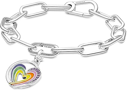 Amazon.com: Pandora Rainbow Heart of Freedom Medallion Bracelet