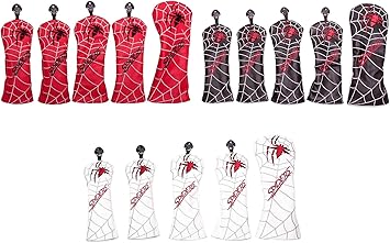 Amazon Co Jp ゴルフヘッドカバー ドライバーカバー ウッド Fw用カバー ユーティリティ Ut用カバー 5点セット スパイダー 変換ダグ付き 黒 スポーツ アウトドア