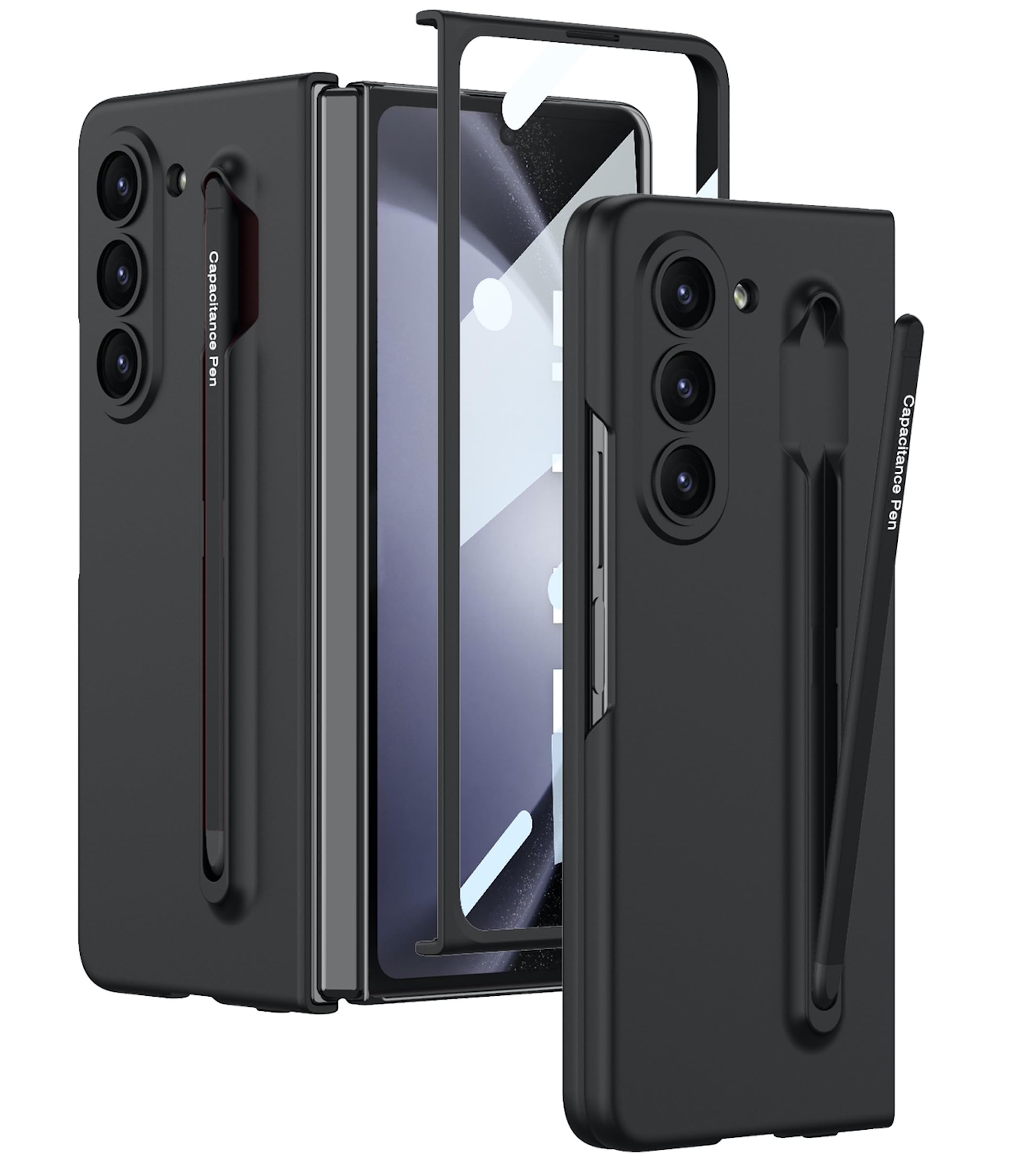 BOUNCEBACK Ultra Slim Cover with Front Glass Protector & Pen (Free) for Samsung Galaxy Z Fold5 / Galaxy Fold 5 Case Cover - (Black | Polycarbonate) (B0CMM9JT52) Amazon Price History, Amazon Price Tracker
