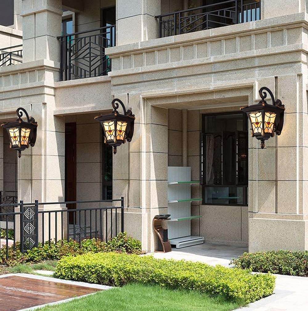 ステンドグラス 北欧風デザイン 玄関照明 ポーチライト