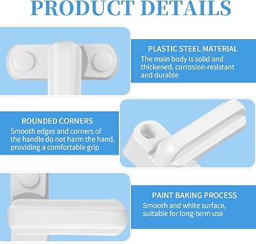 6 Pack Sash Jammers, Window Sash Jammer Locks with Screws and Caps, Extra Anti-Theft Security for PVC uPVC Windows and Doors, Easy to Install Sash Jammer for Windows and Home Security (White)