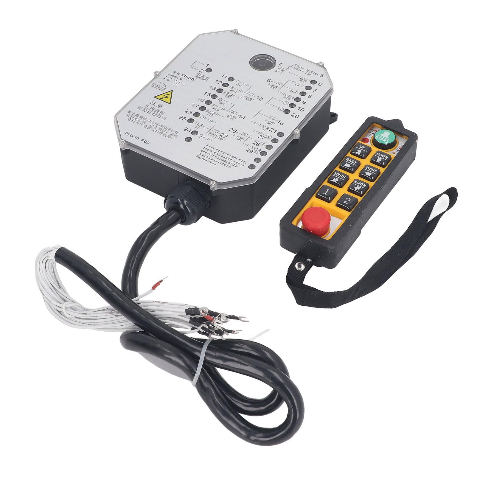 Industrial Wireless Radio Remote Control, 800MHz RF Dot Drop Resistant Wireless Crane Remote Control for Coal Mining Machinery (DC24V)
