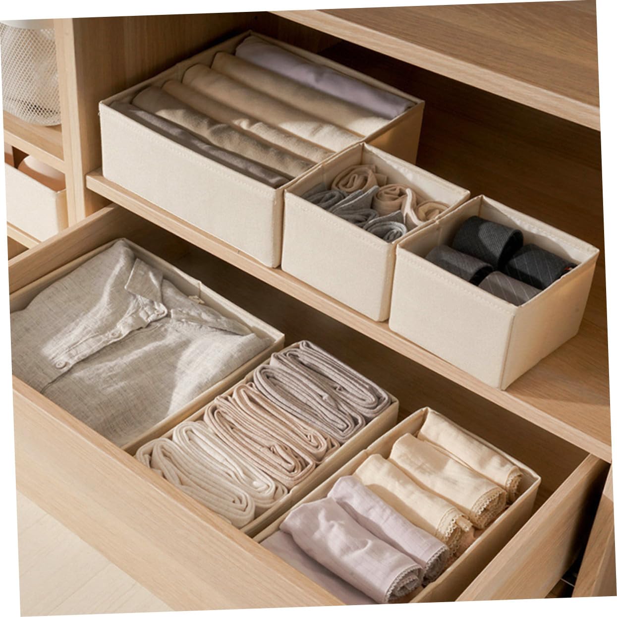 Gatuida 3 Stück Faltbare Stoff Aufbewahrungsbox Unterwäsche Organizer Waschbar Für Schubladen Bh Socken Schrank Ordnungssystem