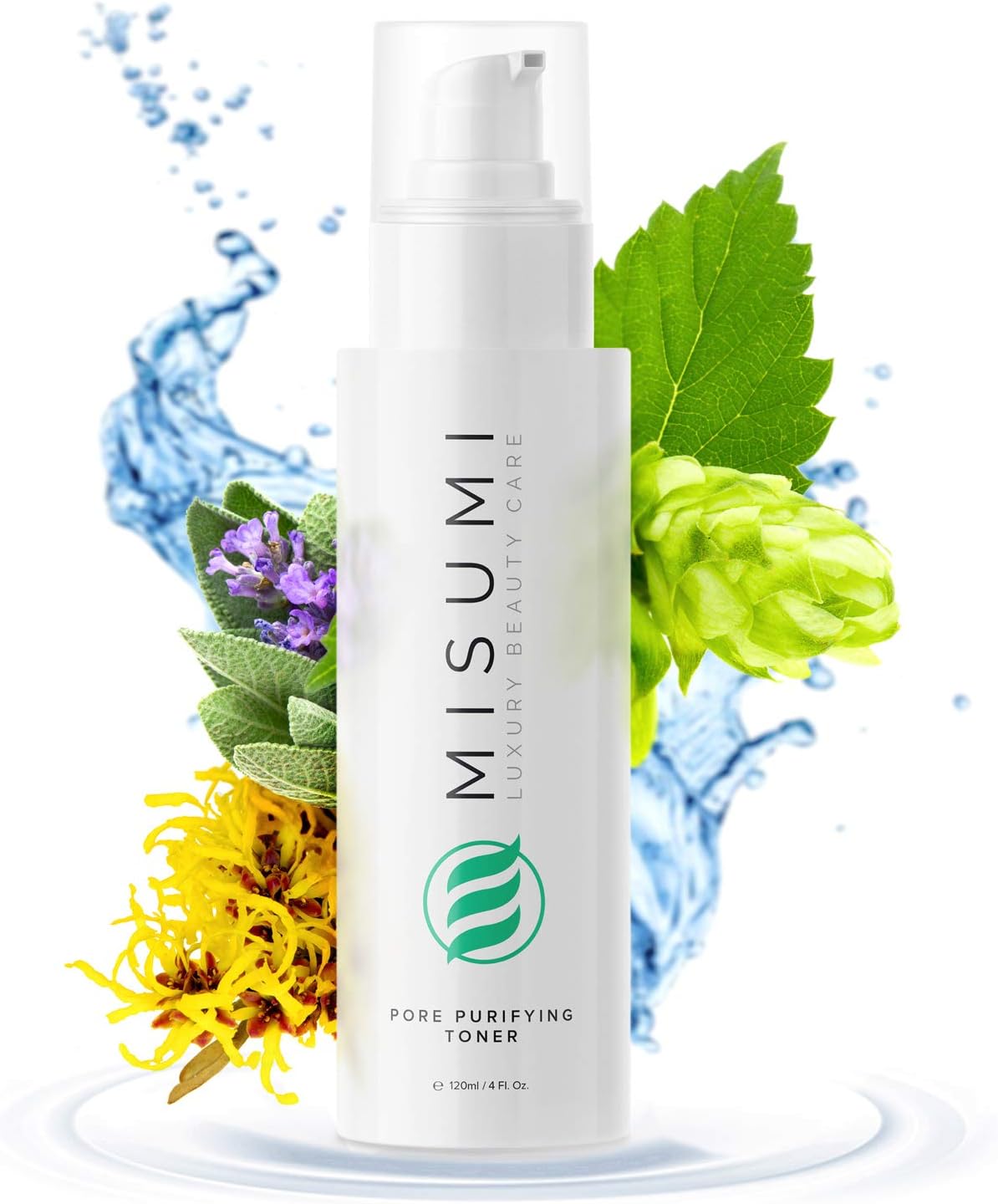 Purifying Toner for Face & Skin – Pore Minimizer Facial Astringent Acne Treatment for Women & Men – Witch Hazel, Lavender, Sage & Hops Combination for All Skin Including Dry, Oily and Sensitive