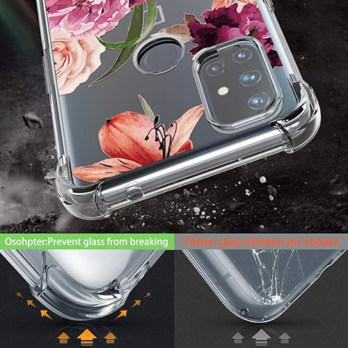 Miniatura 3 de Osophter Oneplus N10 Funda para Oneplus Nord N10, funda floral floral para niñas y mujeres, absorción de golpes flexible de goma TPU funda para