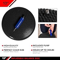 Vista 3 de JFIT Inflatable Balance and Stability Disc, Black, 13-Inch