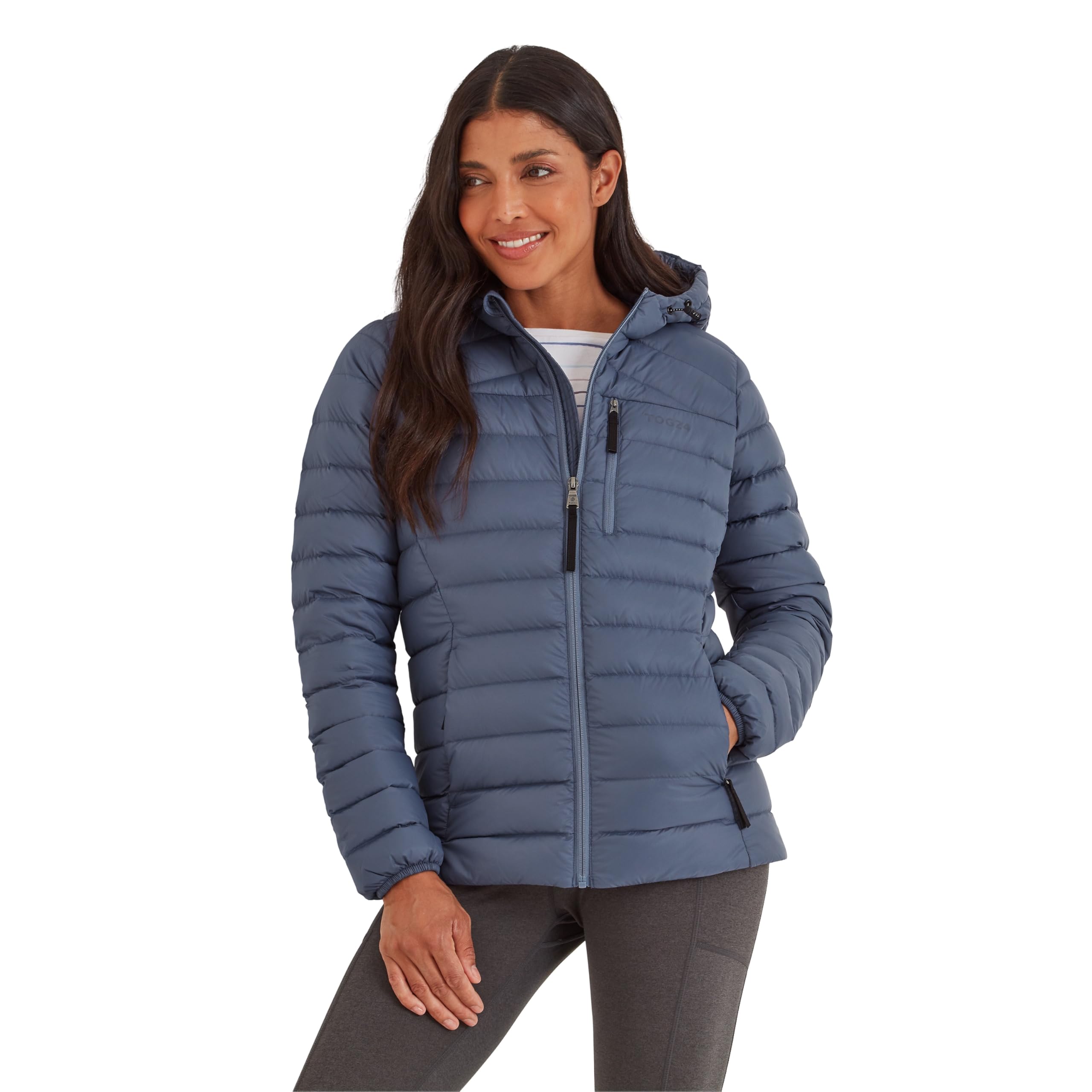 TOG24 Women's 'North' RDS Certified Down Hooded Jacket in Blue | Size: 20