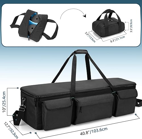 Miniatura 6 de samdew Bolsa de viaje para telescopio grande, funda suave para telescopio de 40.8 pulgadas, bolsa de accesorios y divisores, bolsa de transporte
