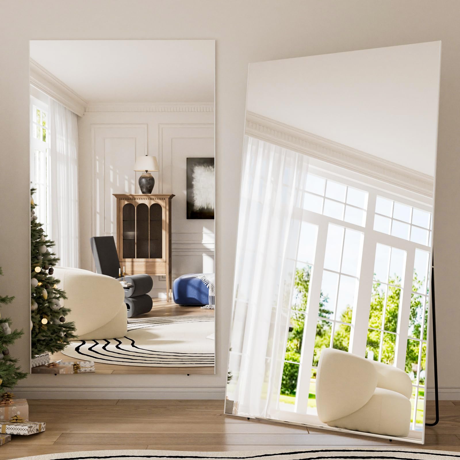 brisafe Oversized Full Length Mirror, 180x100 cm Lightweight Shatterproof Wall Mirror