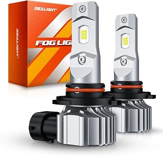 SEALIGHT 9145 H10 LED Fog Light Bulbs, 44000LM 1000% Brighter H10 9140 Fog Lights for Car & DRL, 6500K Cool White Plug & Play, 70,000 Hours Lifespan, Pack of 2