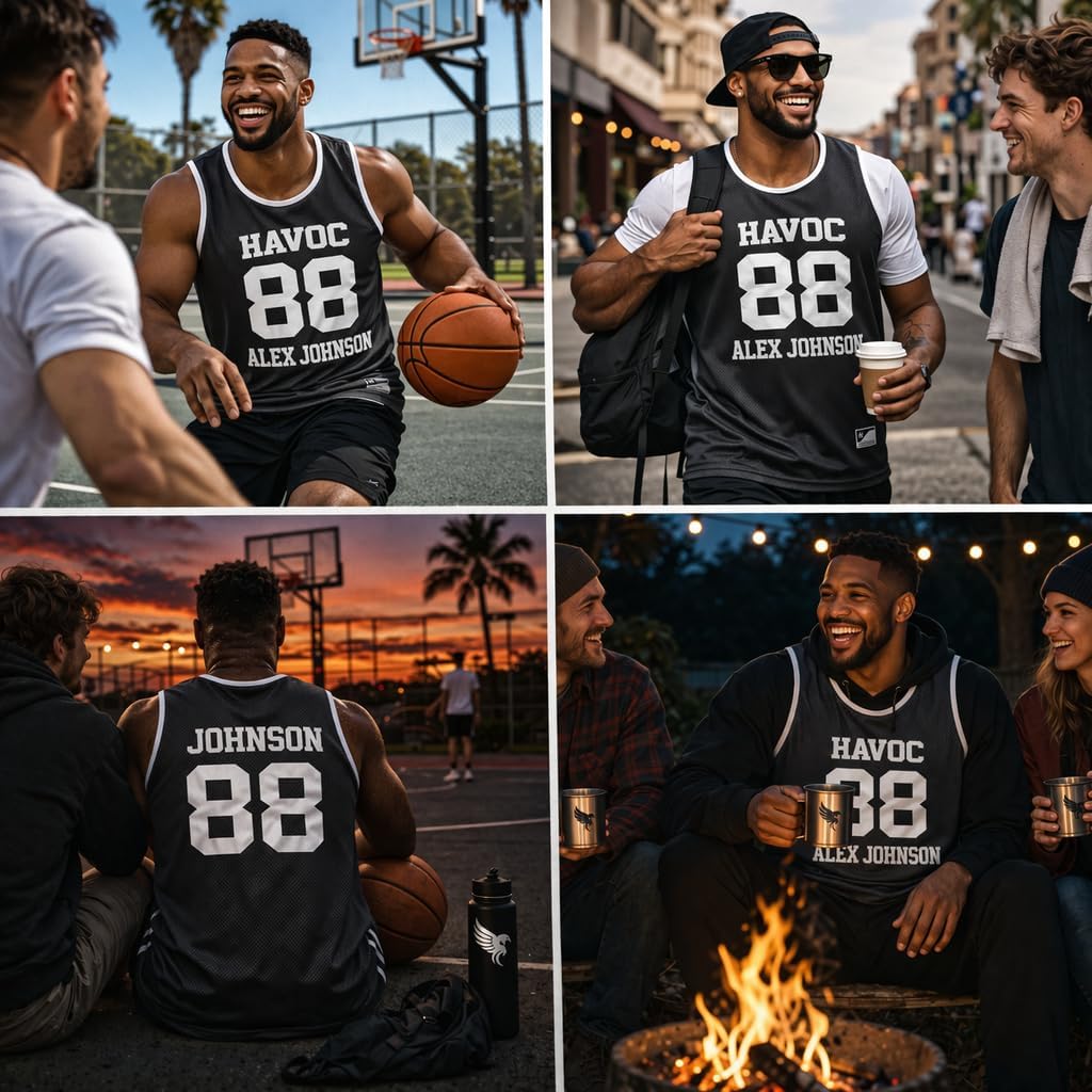 Custom Basketball Jersey for Men Women – Personalized Reversible Mesh Tank Top with Name and Number, Team Uniform Shirt