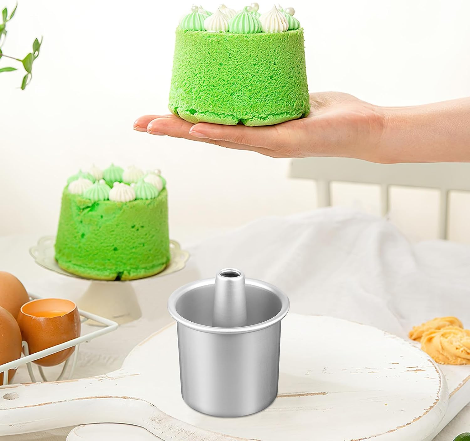 Reusable Multi-use Made of Hollowed Cake Mold Aluminum Alloy Nonstick Baking Tool and Easy to Clean and Operate for Pudding for Home Baking
