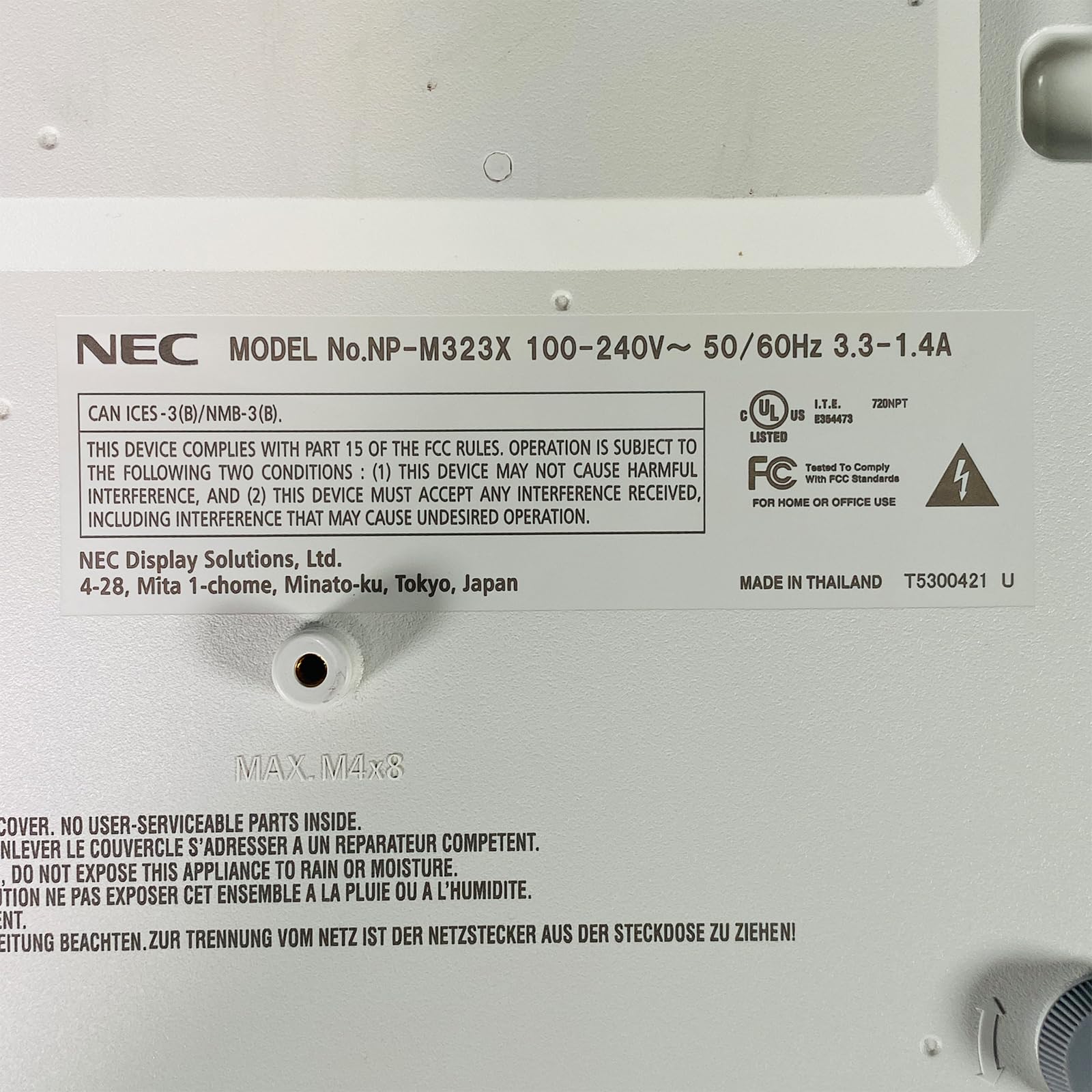 NEC NP-M322X XGA DLP 3200 Lumens Projector 3000-3999 Lamp Hours TESTED