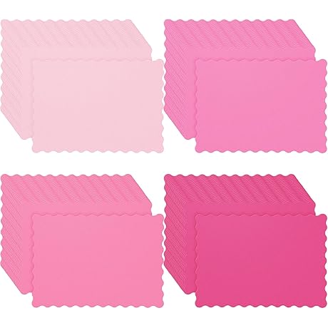 100Pcs Pink Paper Placemats Disposable Placemats for Wedding